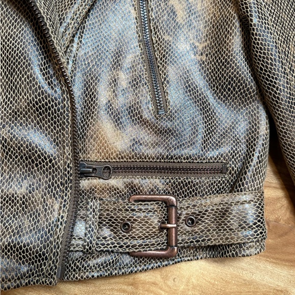 Free People Vegan Leather Snakeskin Jacket - Picture 3 of 5